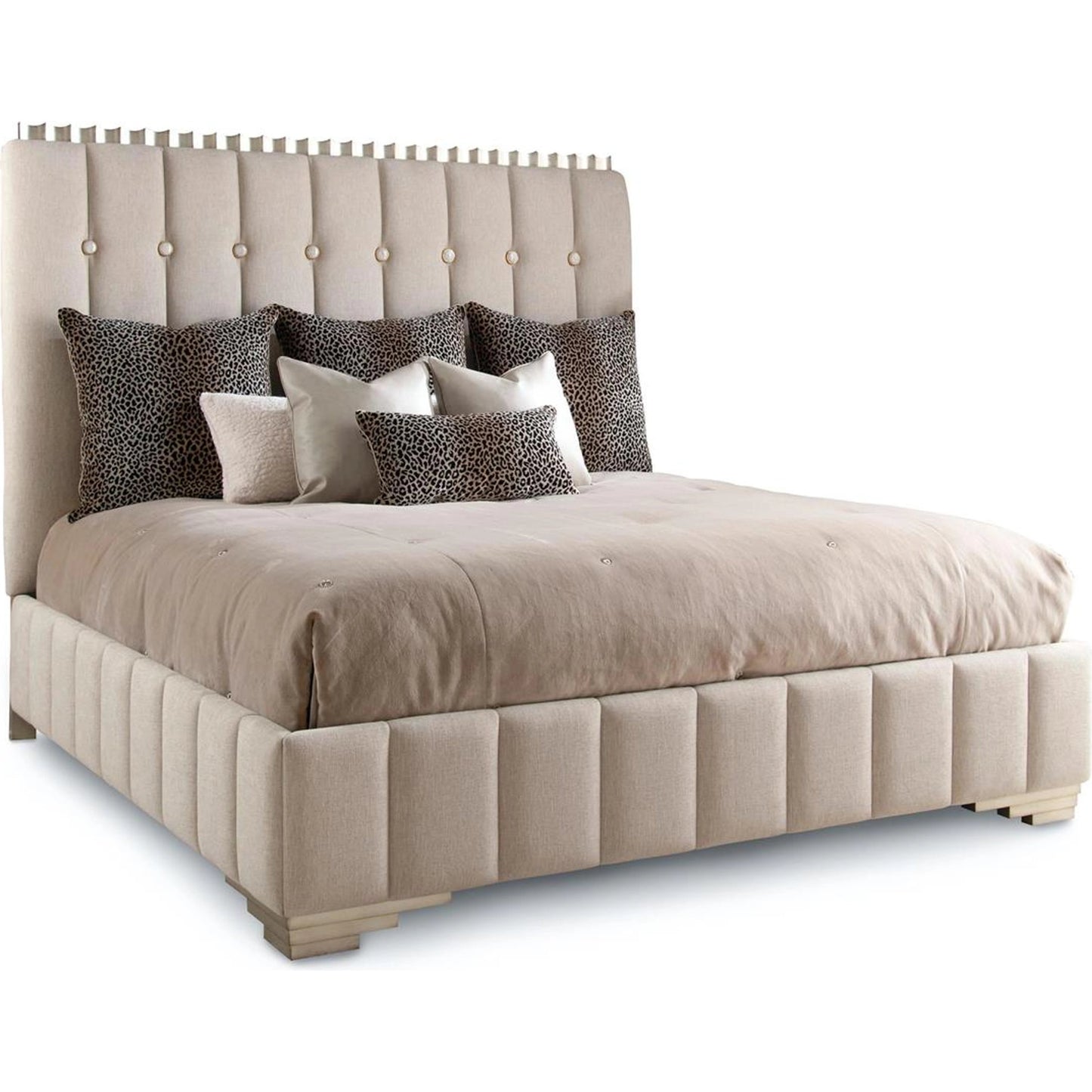 001 SI-1989068 | Primary Silo | Horizon Bed by John-Richard in crypton robusta and burnished silver. Made from unique in a transitional style.