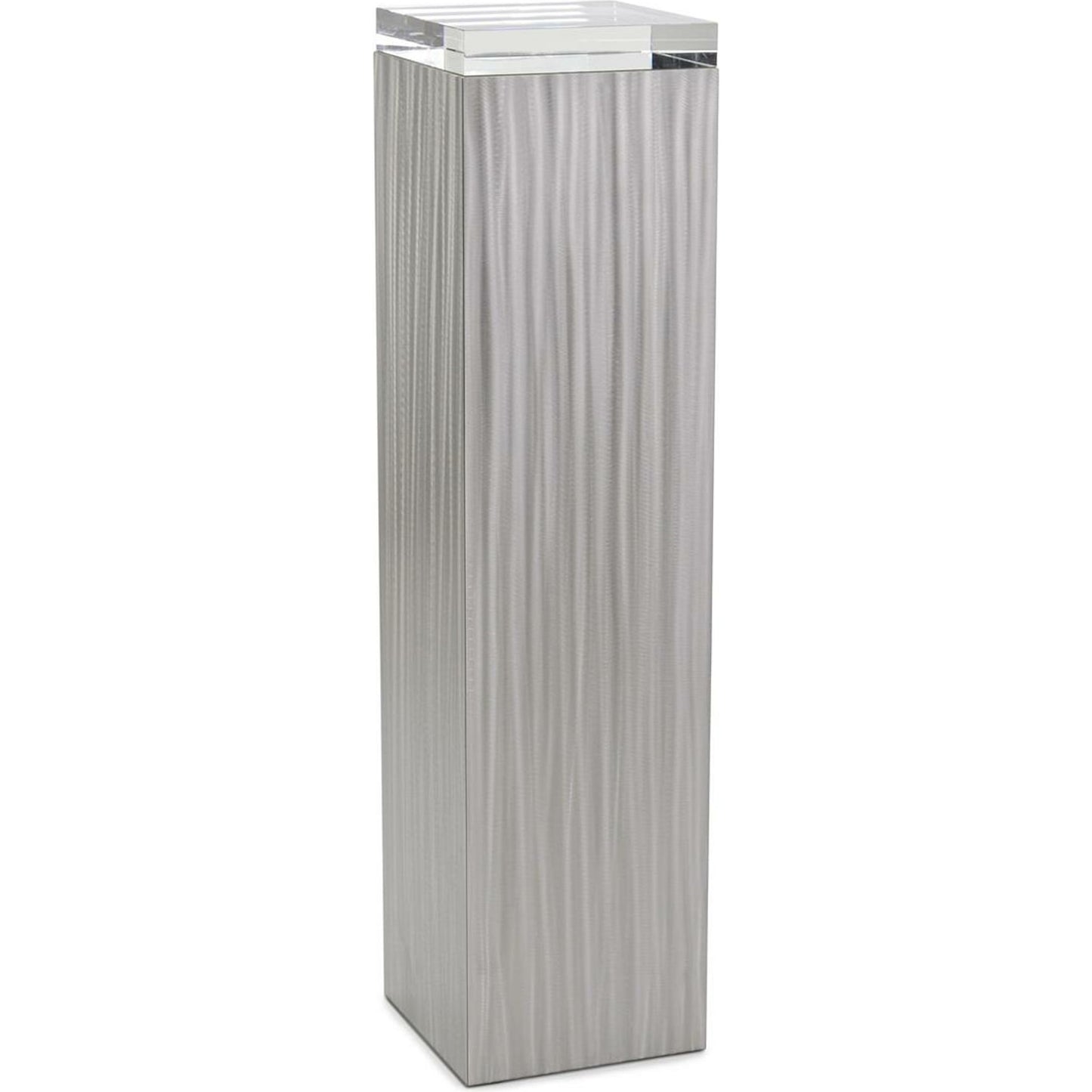 001 SI-1757013 | Additional Silo | Lucena Pedestal by John-Richard in stainless steel and brushed stainless steel. Made from crystal, steel in a transitional style.