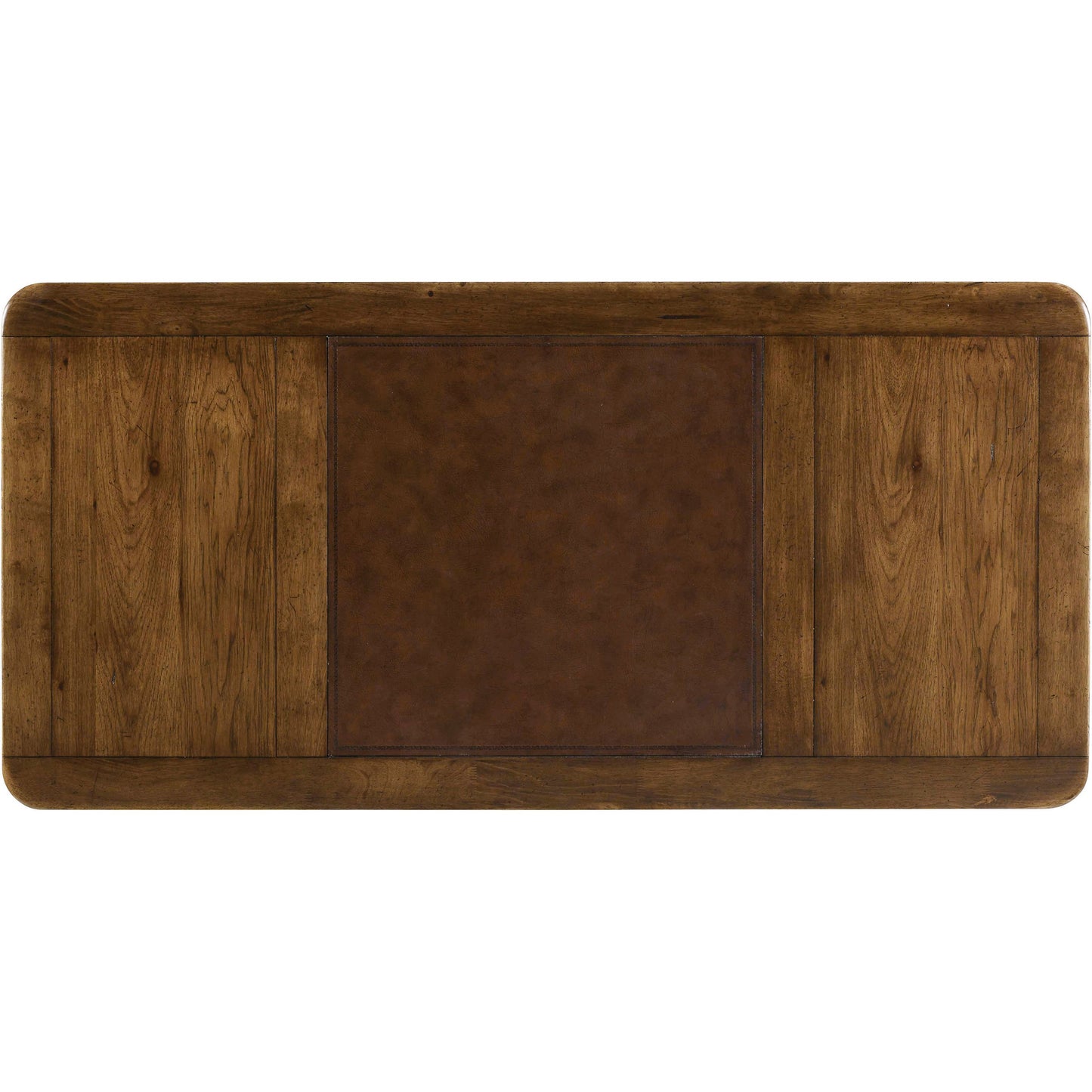 002 SI-1748326 | Additional Silo | Archivist Executive Desk by Hooker Furniture in pecan. Made from pecky pecan veneers in a traditional style.