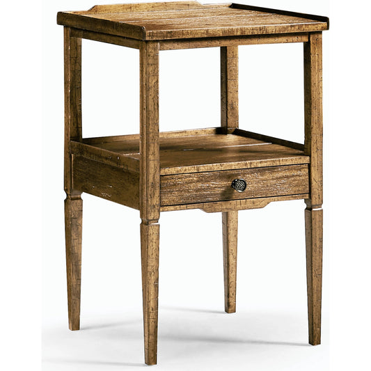 Casual Accents Medium Driftwood Square End Table by Jonathan Charles in medium brown driftwood. Made from acacia in a modern style.