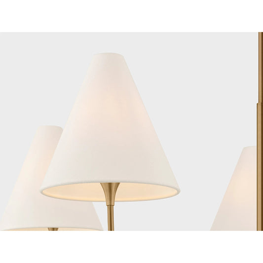 Evermore Chandelier by Troy in patina brass. Made from unique in a transitional style.