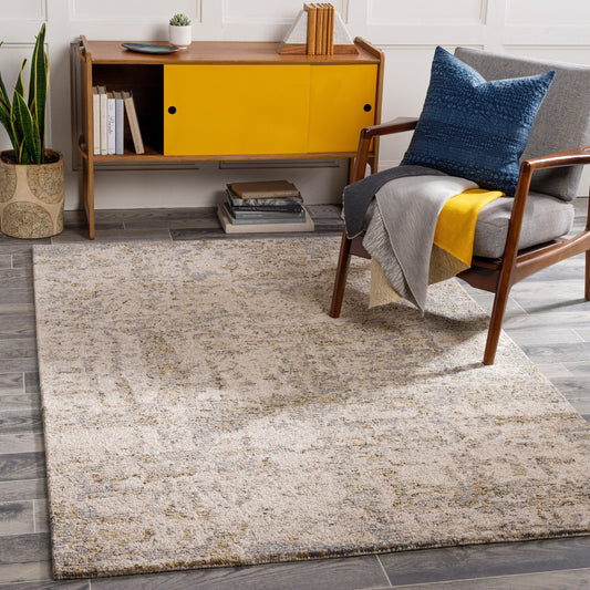 Evoke Rug - 29594 by Surya in mustard, charcoal, gray, light beige, cream. Made from 65% wool, 35% viscose in a unique style.