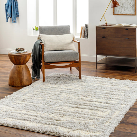Everton Plus Area Rug by Livabliss in light gray, gray. Made from main: 51% polyester, main: 49% polypropylene in a unique style.