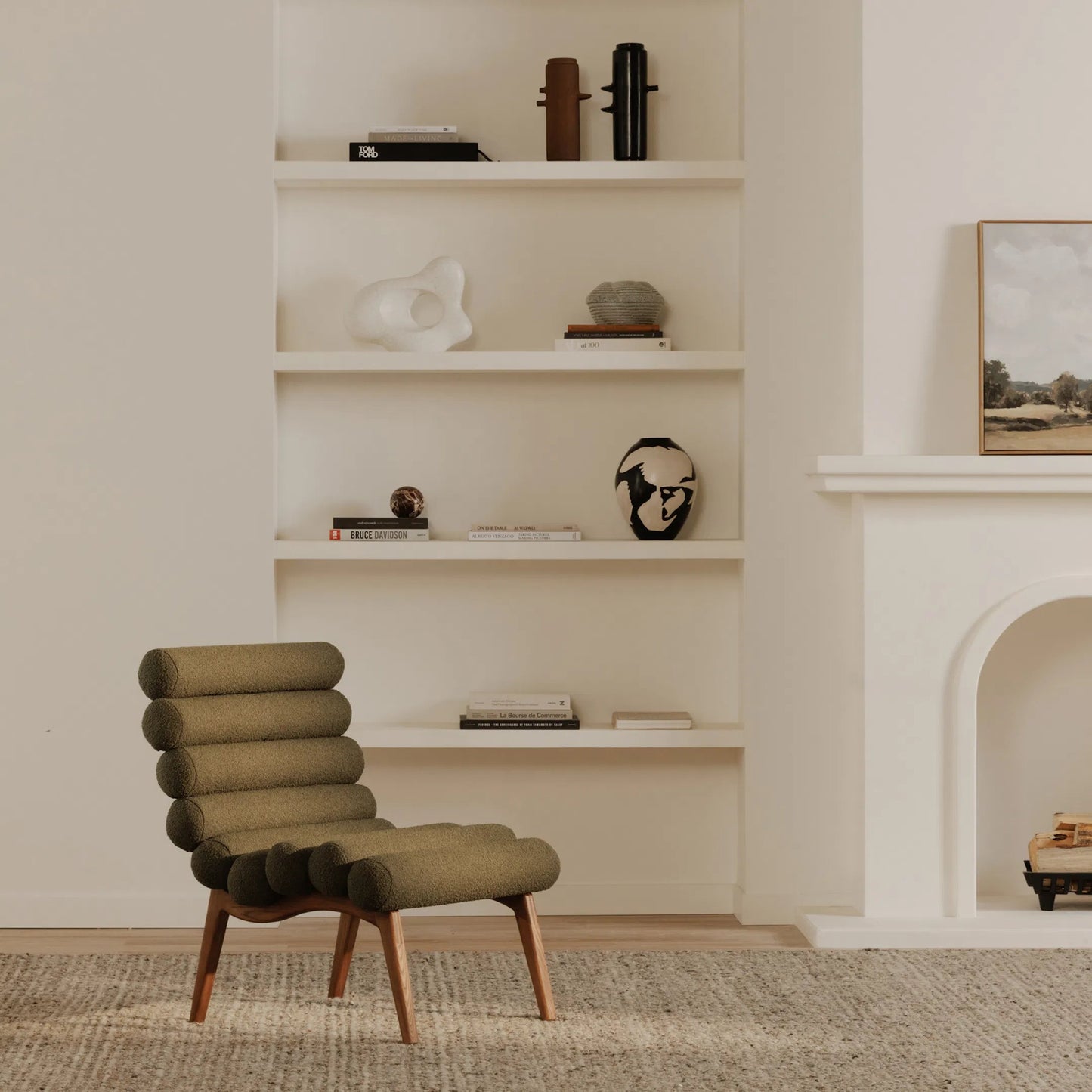 019 SI-2253593 | Lifestyle | Arlo Accent Chair Performance Fabric by Moe's Home Collection. Made from upholstery: 100% polyester, ash wood legs, high density foam seat, plywood, metal frame in a unique style.
