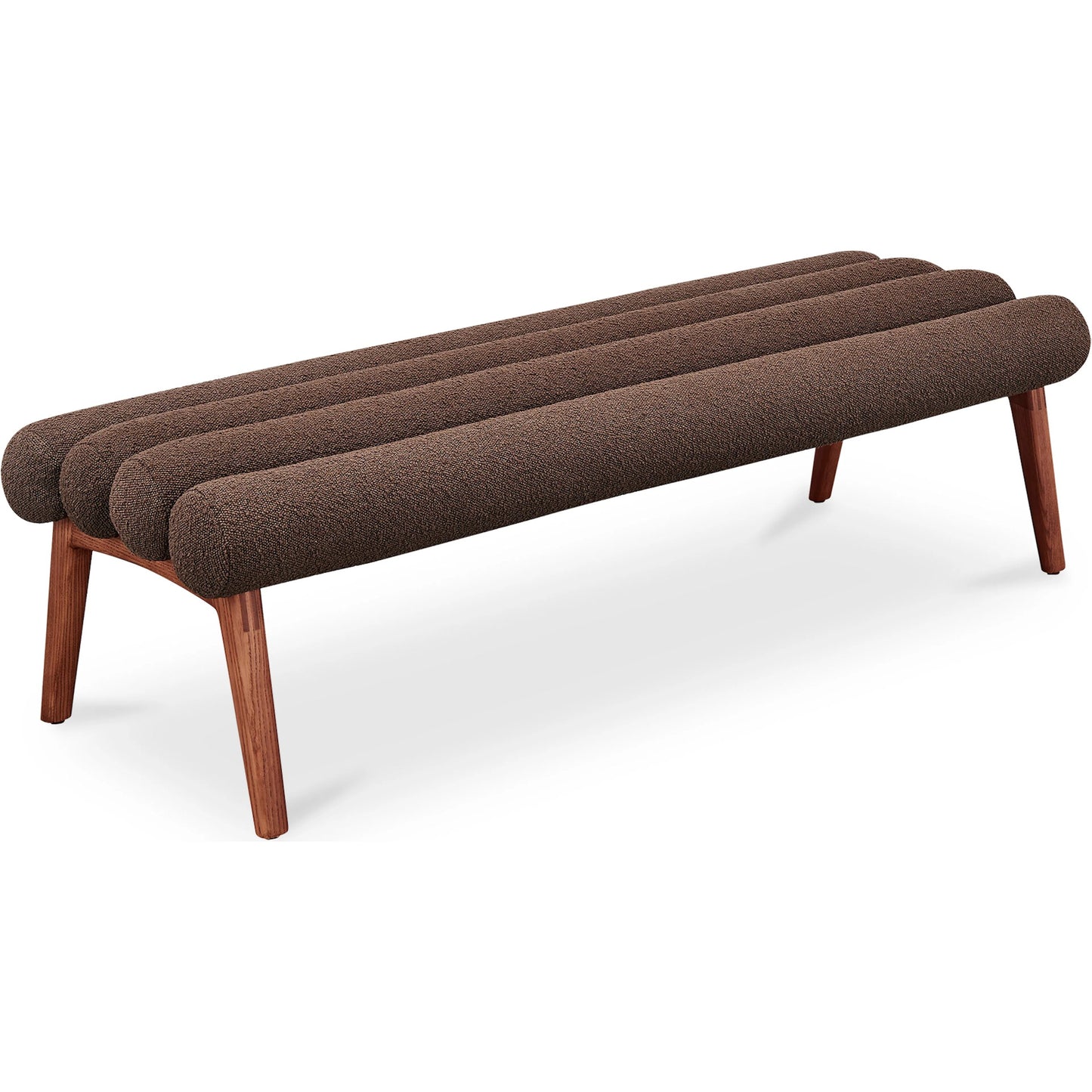 001 SI-2253597 | Primary Silo | Arlo Bench Performance Fabric by Moe's Home Collection in dark green and walnut. Made from upholstery: 100% polyester, ash wood legs, high density foam seat, plywood, metal frame in a unique style.