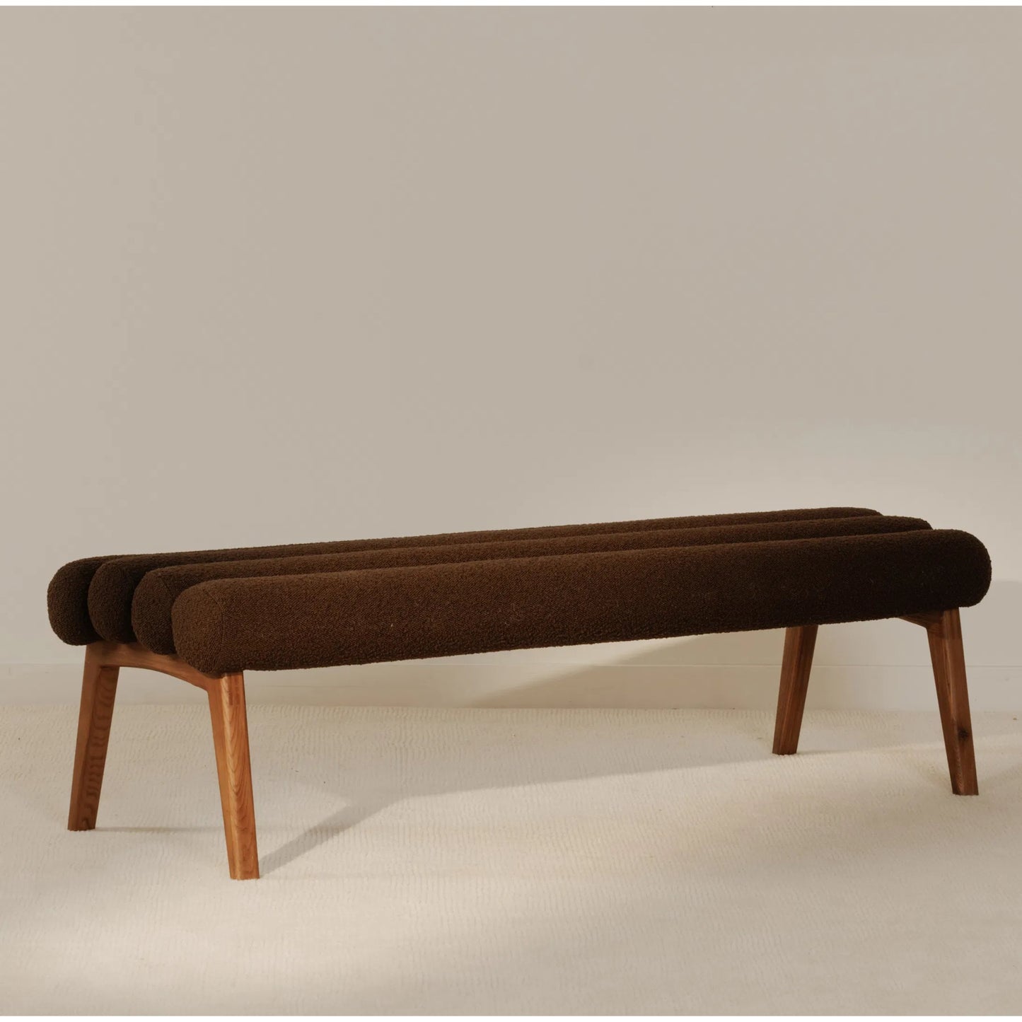 007 SI-2253597 | Lifestyle | Arlo Bench Performance Fabric by Moe's Home Collection in dark green and walnut. Made from upholstery: 100% polyester, ash wood legs, high density foam seat, plywood, metal frame in a unique style.
