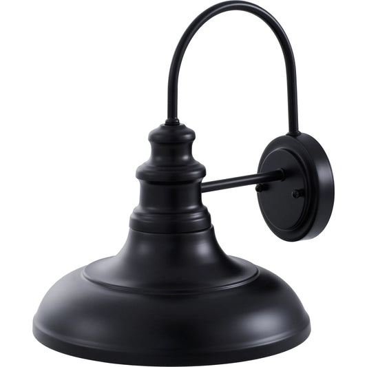 Ewan Wall Sconce by Livabliss in fixture: black; shade (outside): black; shade (inside): gold; cord: black and paintedmetallicpaintedpainted. Made from iron, metal in a modern style.