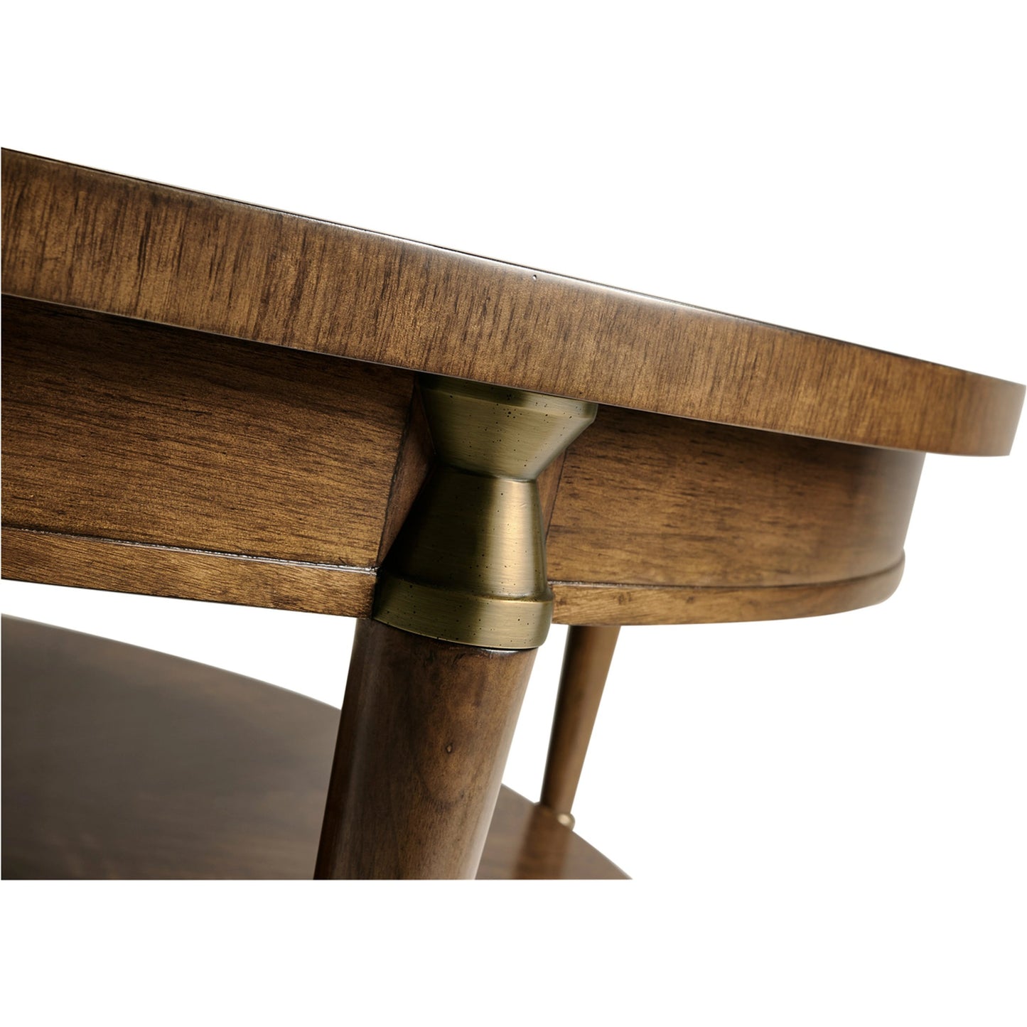 004 SI-1991099 | Additional Silo | Toulouse Round Cocktail Table by Jonathan Charles in walnut. Made from walnut quarter figured veneer in a modern style.