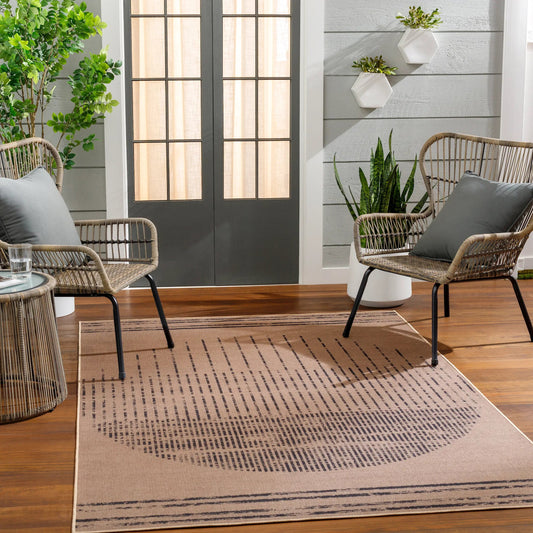 Ez Jute EZT-2301 Rug by Livabliss in light brown, black, beige. Made from main: 100% recycled material in a unique style.