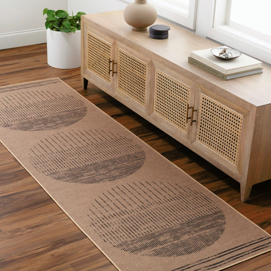 Ez Jute Rug - 32821 by Livabliss in light brown, black, beige. Made from main: 100% recycled material in a unique style.