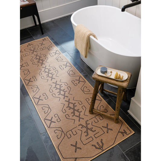 Ez Jute Rug - 32826 by Livabliss in light brown, black, beige. Made from main: 100% recycled material in a unique style.