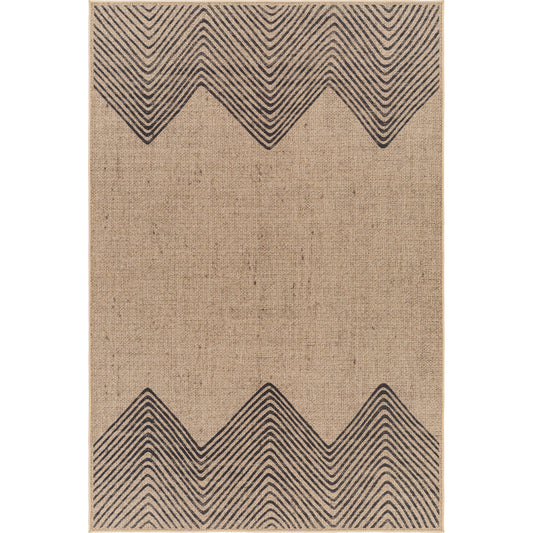 Ez Jute Rug - 32831 by Livabliss in light brown, black, beige. Made from main: 100% recycled material in a unique style.