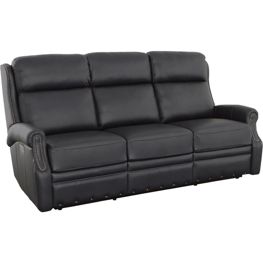 000 SI-2635991 | Primary Silo | Hailey Power Left and Right Reclining Sofa by Fairfield Chair in dark brown and denim leather. Made from maple solids in a unique style.