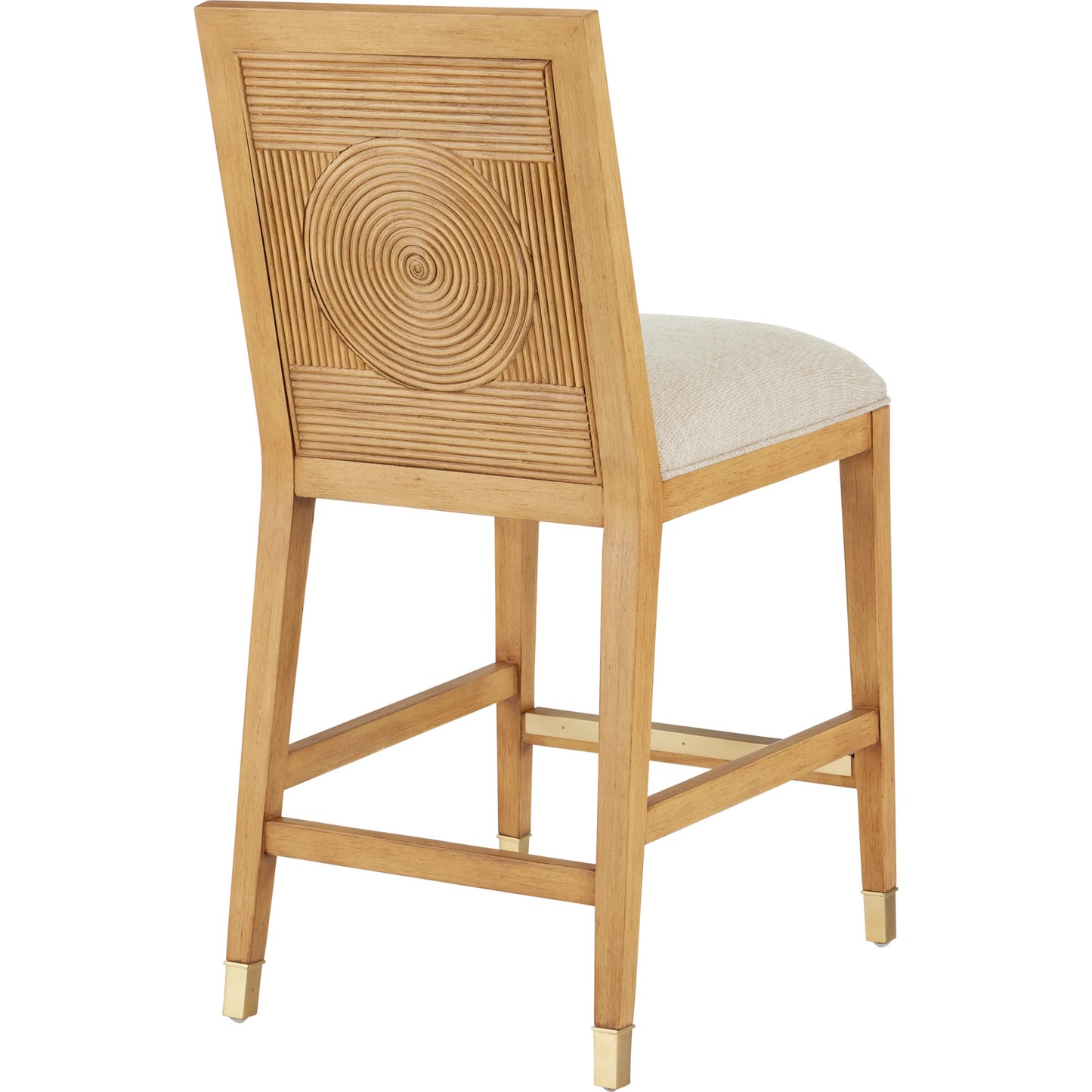 008 SI-2191835 | Additional Silo | Santos Counter Stool by Currey and Company. Made from mahogany, rattan, brass in a modern style.