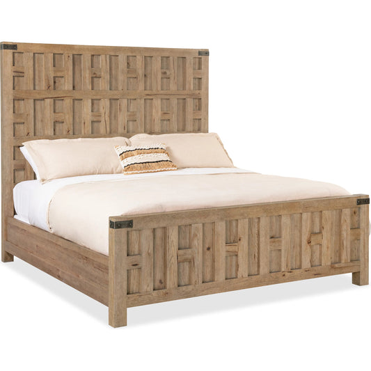 Vineyard Row Queen Panel Bed by Hooker Furniture in light wood and sonoma. Made from unique in a transitional style.