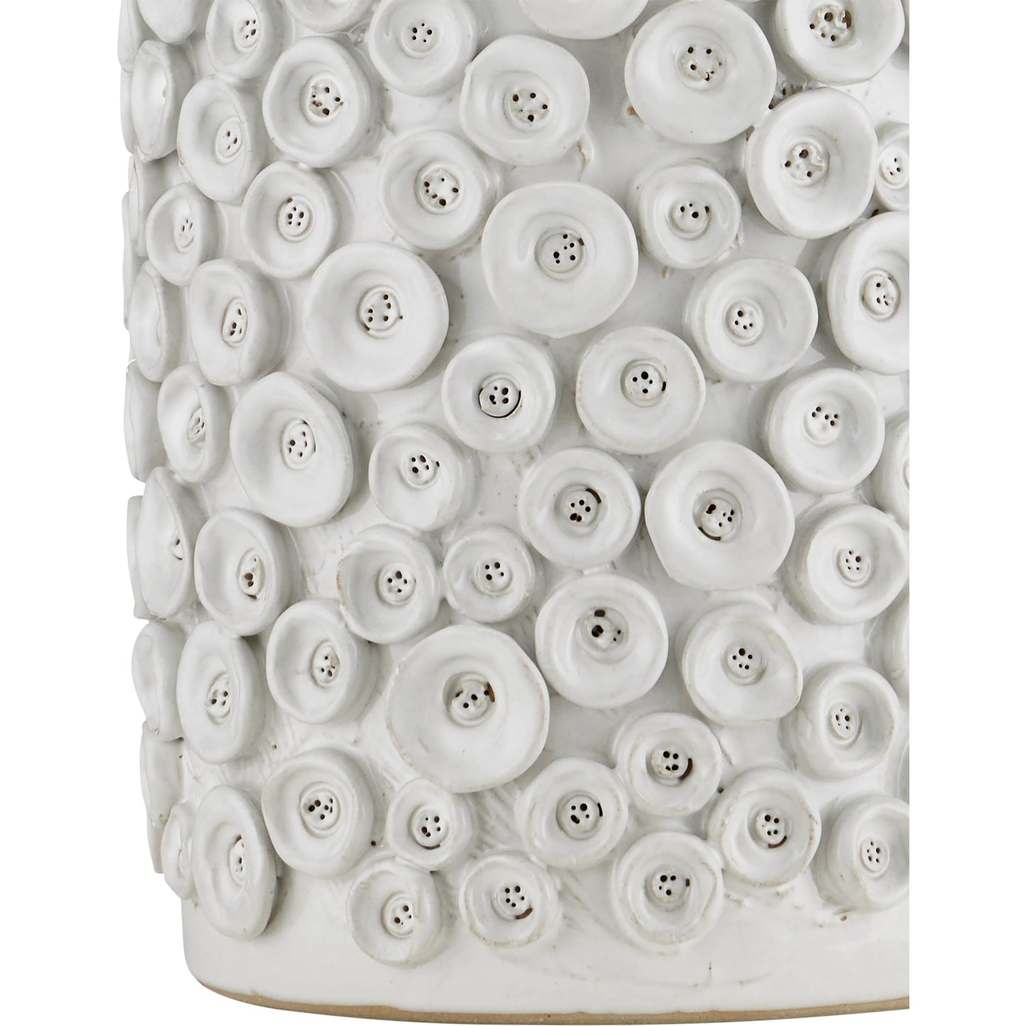 002 SI-2191677 | Additional Silo | Buttons Table Lamp by Currey and Company in white. Made from ceramic, metal in a modern style.