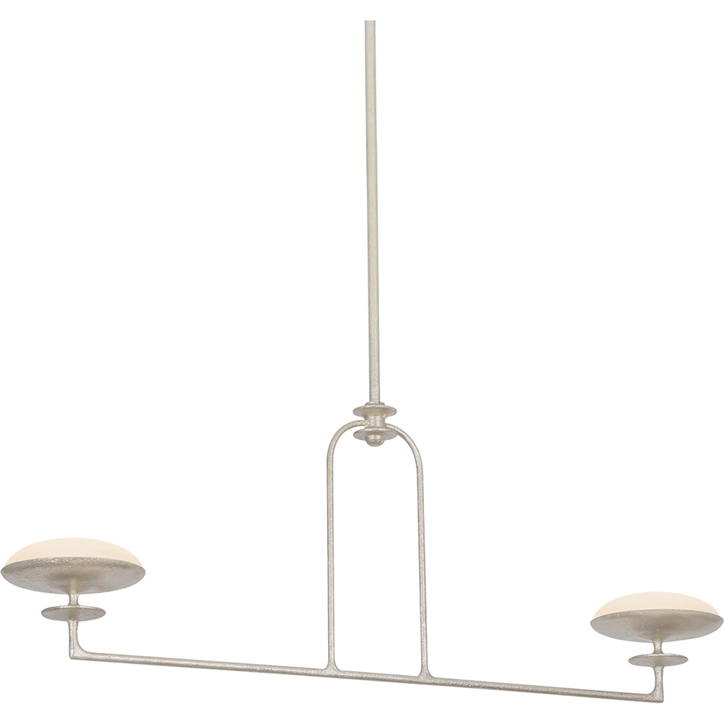 001 SI-2387338 | Primary Silo | Pacific 2-Light Linear Chandelier by Troy in warm silver leaf. Made from iron in a unique style.