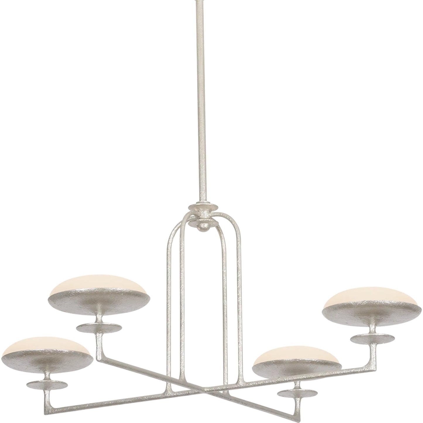 001 SI-2387337 | Primary Silo | Pacific 4-Light Chandelier by Troy in warm silver leaf. Made from iron in a unique style.