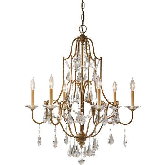 Valentina Chandelier by Generation Lighting in oxidized bronze. Made from steel in a traditional style.