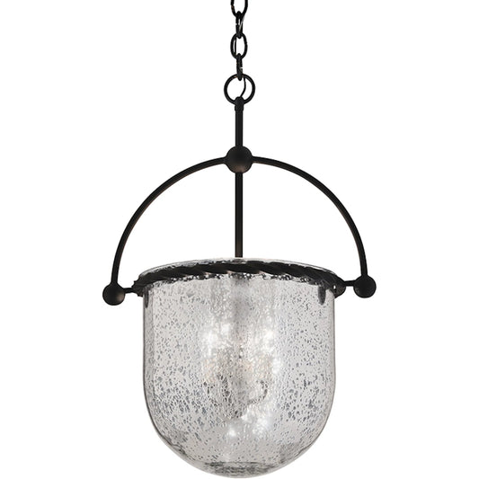 Mercury Pendant by Troy in old iron. Made from hand worked iron in a modern style.