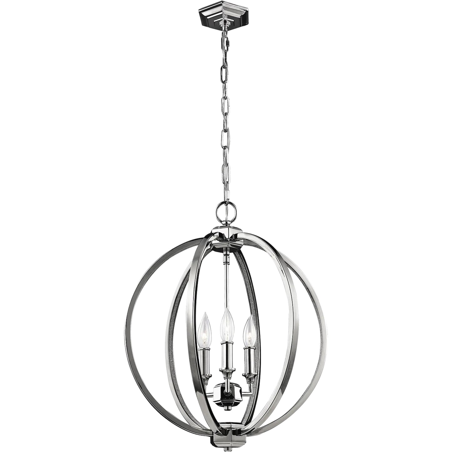 003 S-284312 | Primary Silo | Corinne Globe Pendant by Generation Lighting in polished nickel. Made from unique in a modern style.