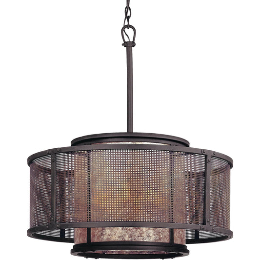 Copper Mountain Chandelier by Troy in copper mountain bronze. Made from hand worked iron in a cottage & farmhouse style.