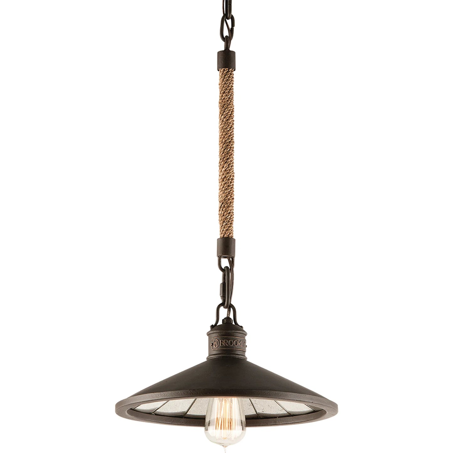 001 SI-2072653 | Primary Silo | Brooklyn Mini Pendant by Troy in brooklyn bronze. Made from hand worked iron in a cottage & farmhouse style.