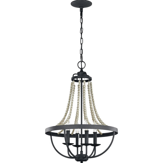 Nori Chandelier by Generation Lighting in dark weathered zinc, driftwood gray. Made from steel in a eclectic & global style.