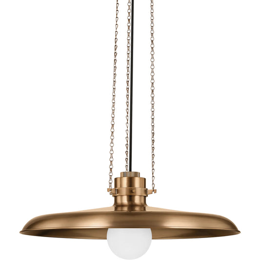 Rainhill Pendant by Troy in patina brass. Made from steel in a cottage & farmhouse style.