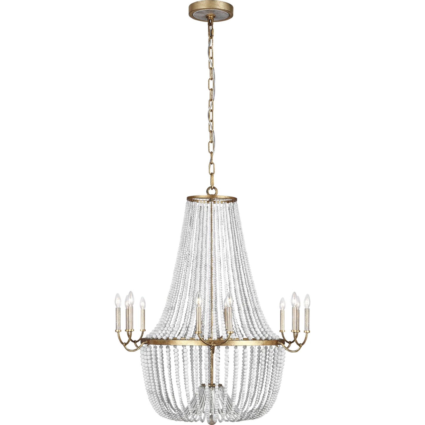 001 S-344905 | Primary Silo | Marielle Chandelier by Generation Lighting in antique gild. Made from steel in a traditional style.