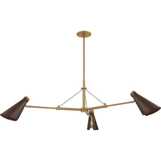 Andersen 3-Light Chandelier by Troy in patina brass, bronze. Made from steel in a modern style.