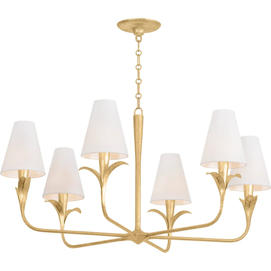 000 SI-2528084 | Primary Silo | Quill Chandelier by Troy in gilded ivory. Made from iron in a unique style.