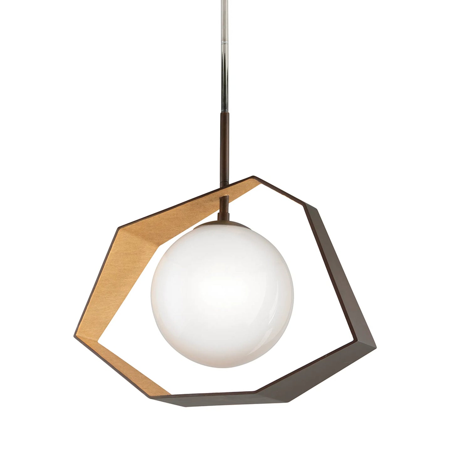 004 S-315161 | Additional Silo | Origami Wide LED 12" Bronze With Gold Leaf Chandelier Ceiling Light by Troy in bronze with gold leaf. Made from hand-worked iron in a modern style.