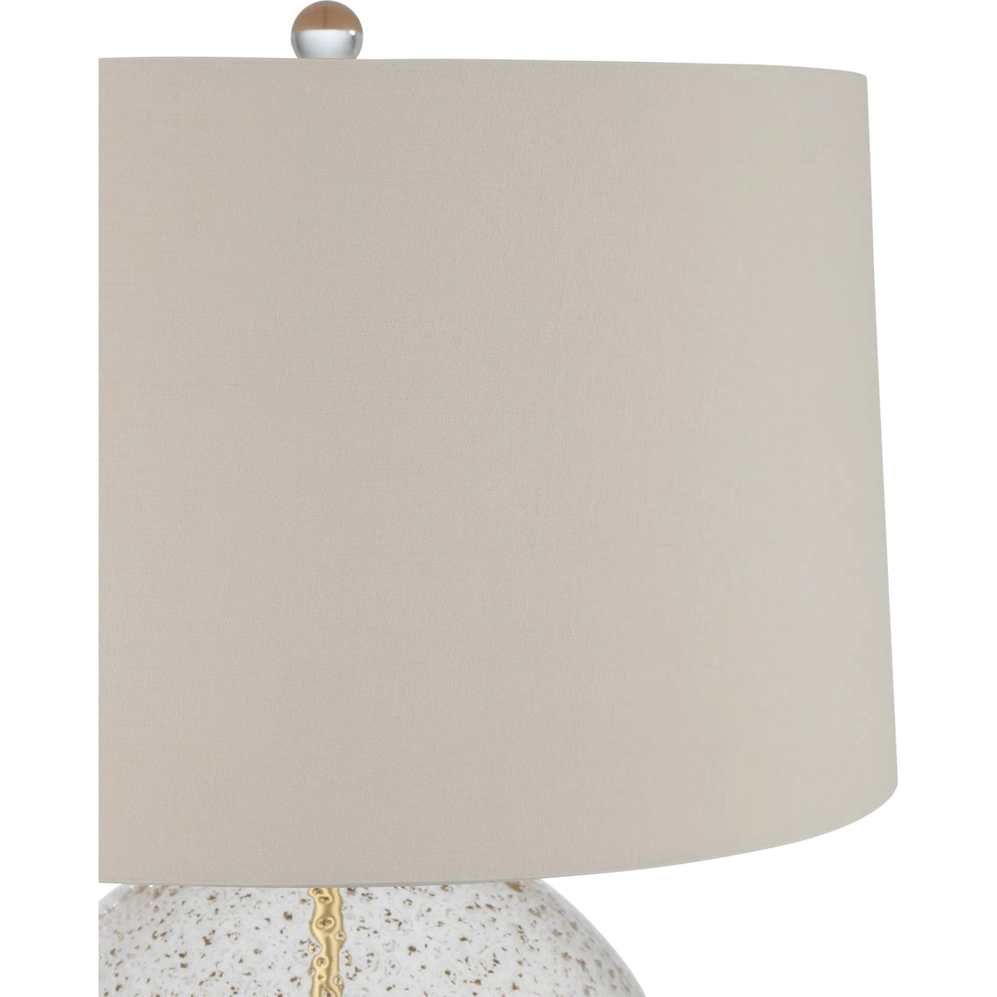 003 SI-2387187 | Additional Silo | Zebulon Round Table Lamp by Currey and Company in clear with gold speckles, contemporary gold leaf. Made from glass, optic crystal, meta in a modern style.