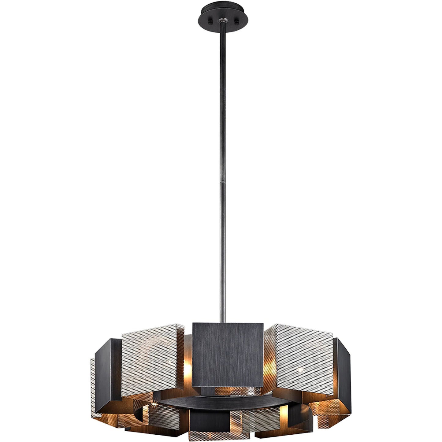 003 SI-2072772 | Primary Silo | Impression Pendant by Troy in graphite, satin nickel. Made from hand worked iron in a modern style.
