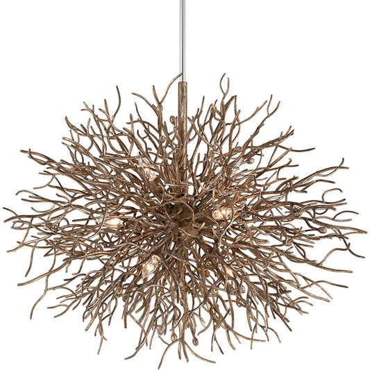 Sierra Chandelier by Troy in vienna bronze. Made from hand worked iron in a cottage & farmhouse style.