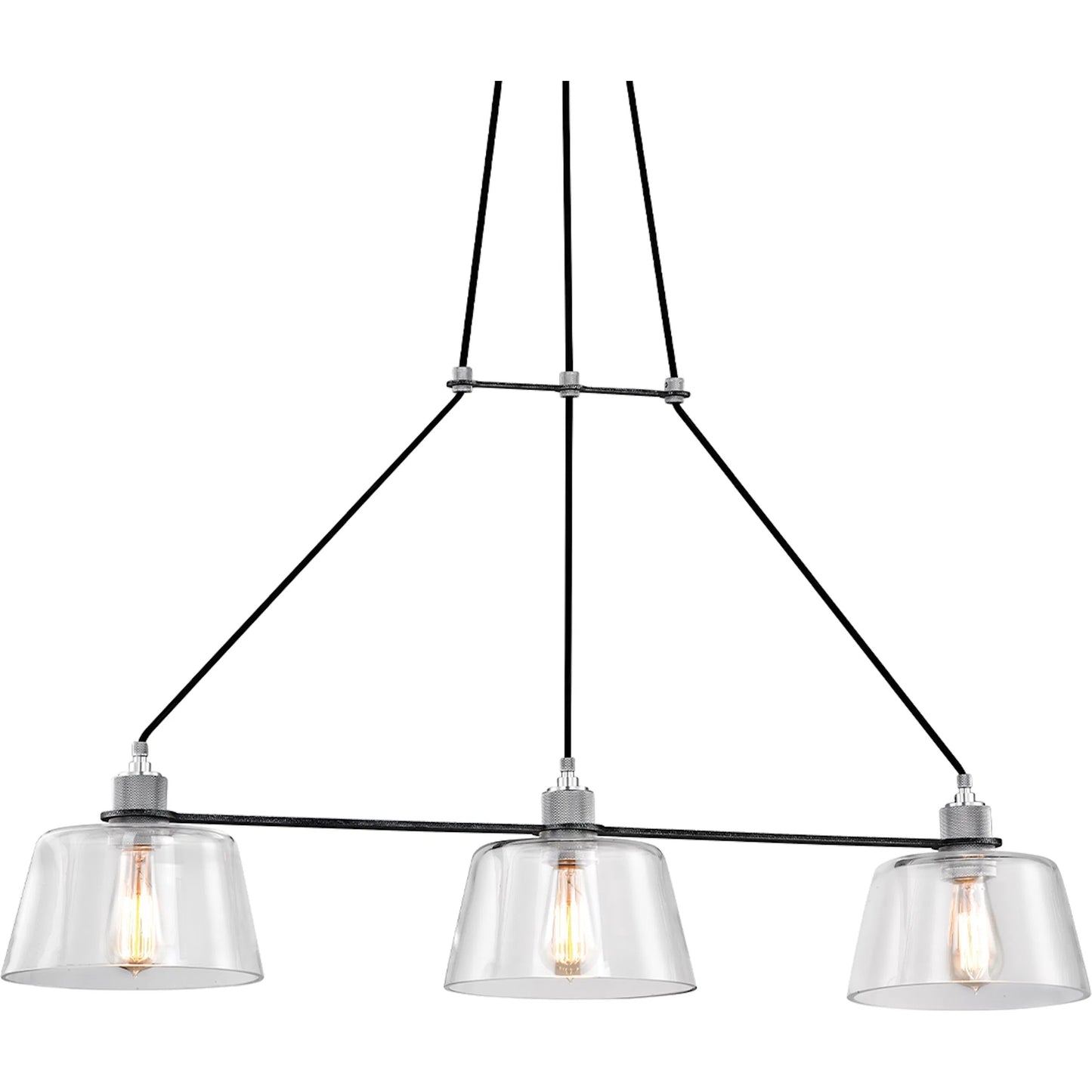 001 SI-2327734 | Primary Silo | Audiophile Linear Chandelier by Troy in old silver polished aluminum. Made from hand worked iron in a transitional style.