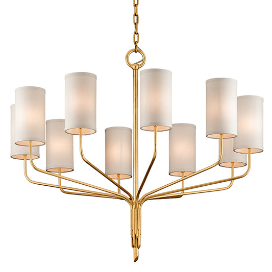 Juniper Chandelier by Troy. Made from hand worked iron in a transitional style.