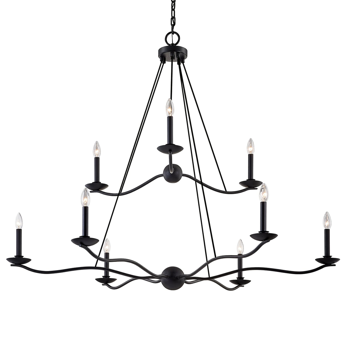 004 SI-2072932 | Additional Silo | Sawyer Chandelier by Troy in forged iron. Made from unique in a transitional style.