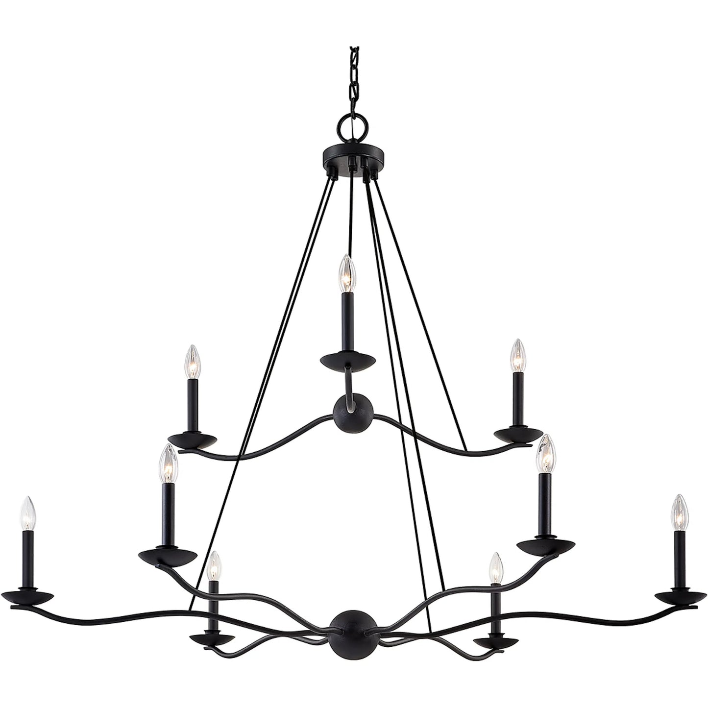 001 SI-2072932 | Primary Silo | Sawyer Chandelier by Troy in forged iron. Made from unique in a transitional style.