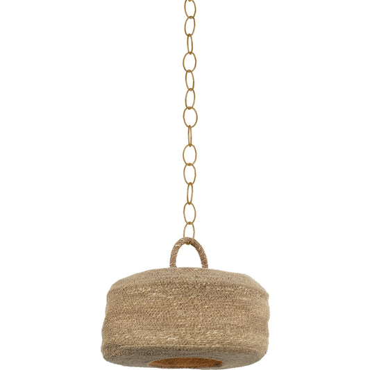 001 SI-2387316 | Primary Silo | Ferrando Pendant by Troy in patina brass. Made from natural woven in a unique style.