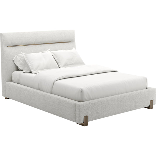 Counter Balance Bed by Caracole in oatmeal, brushed gold. Made from metal in a transitional style.