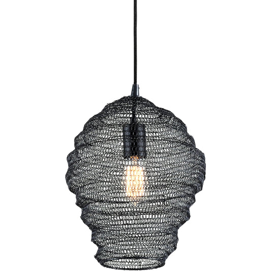 Wabi Sabi 1 Light 13" Pendant by Troy in black. Made from hand worked iron in a cottage & farmhouse style.