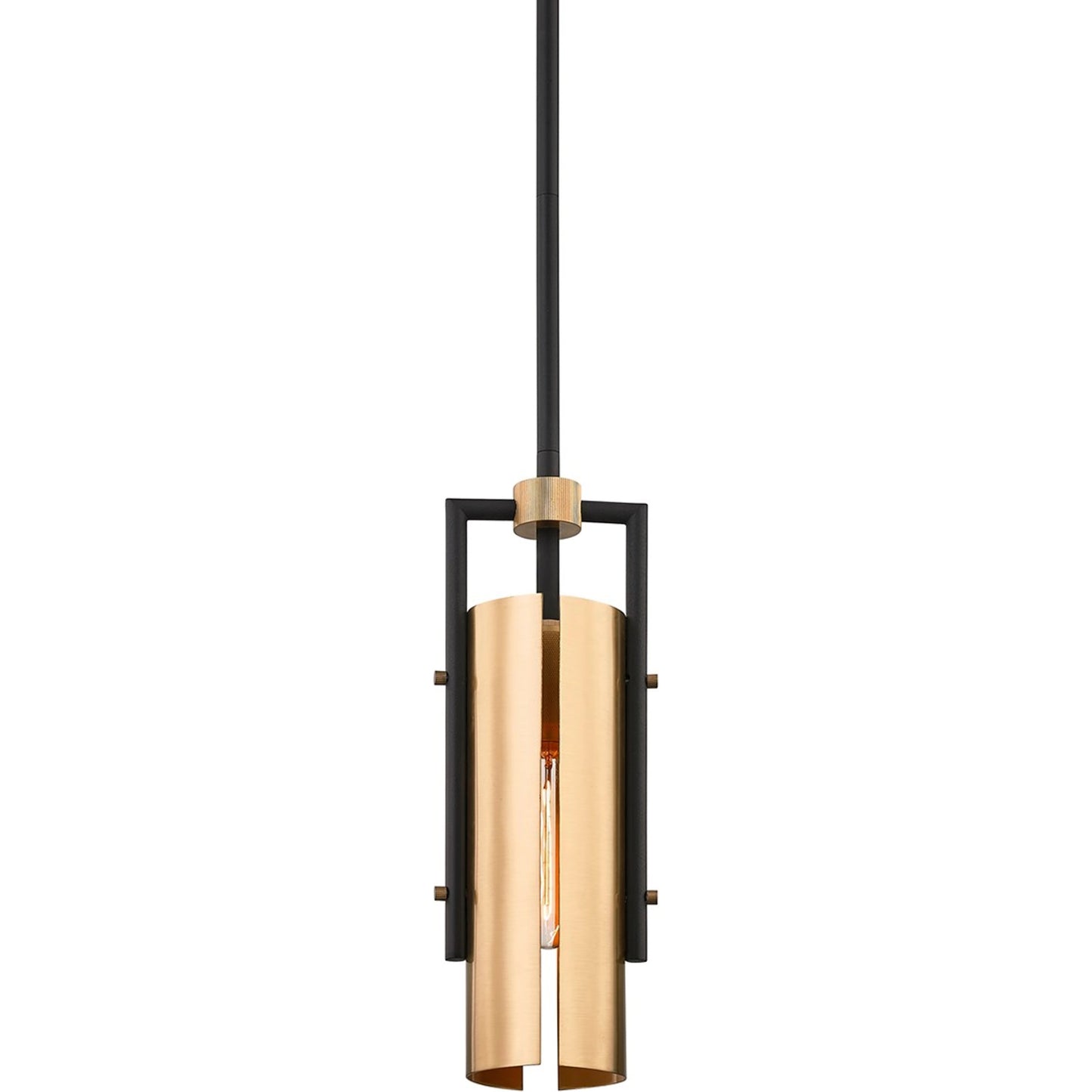 001 SI-2072730 | Additional Silo | Emerson Mini Pendant by Troy in carbide blk, brushed brass. Made from hand worked iron, brass in a modern style.