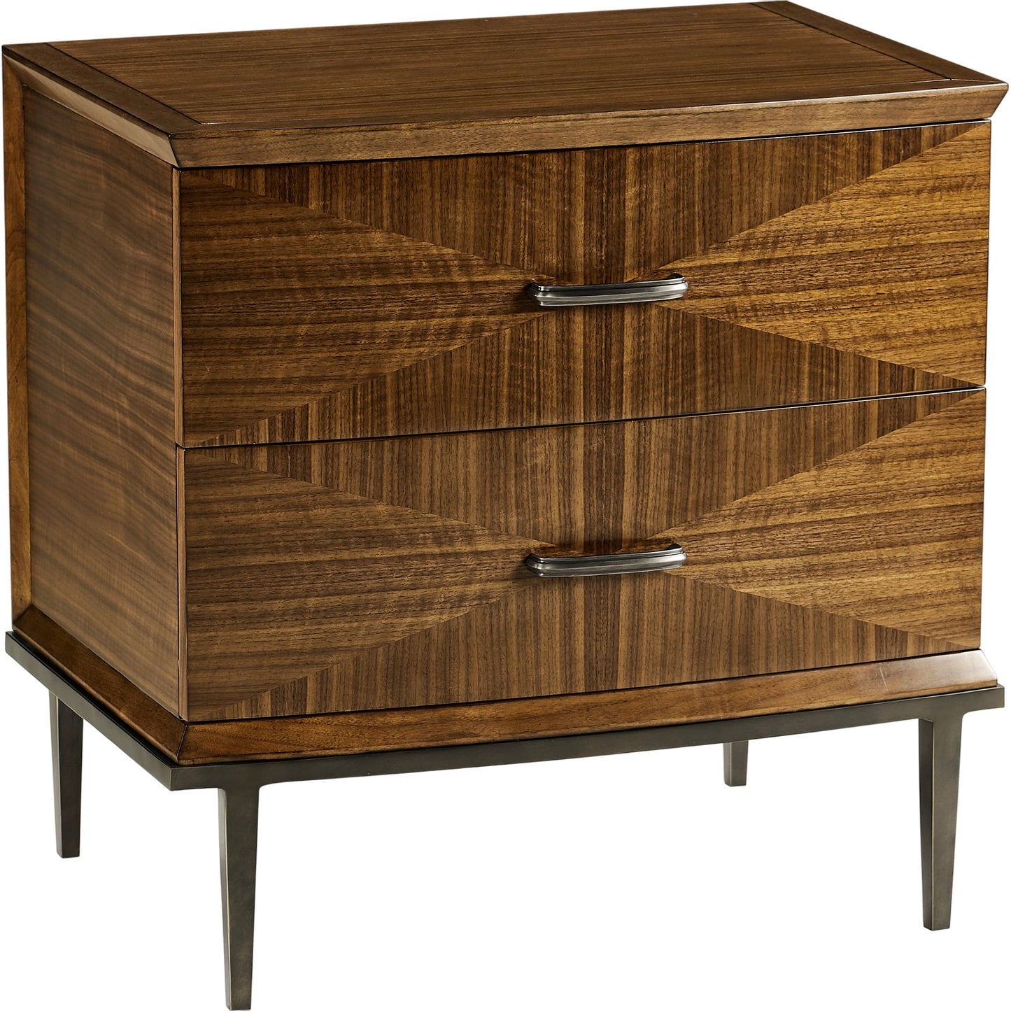 002 SI-1991097 | Additional Silo | Toulouse Bedside Chest by Jonathan Charles in walnut. Made from walnut quarter figured veneer in a modern style.