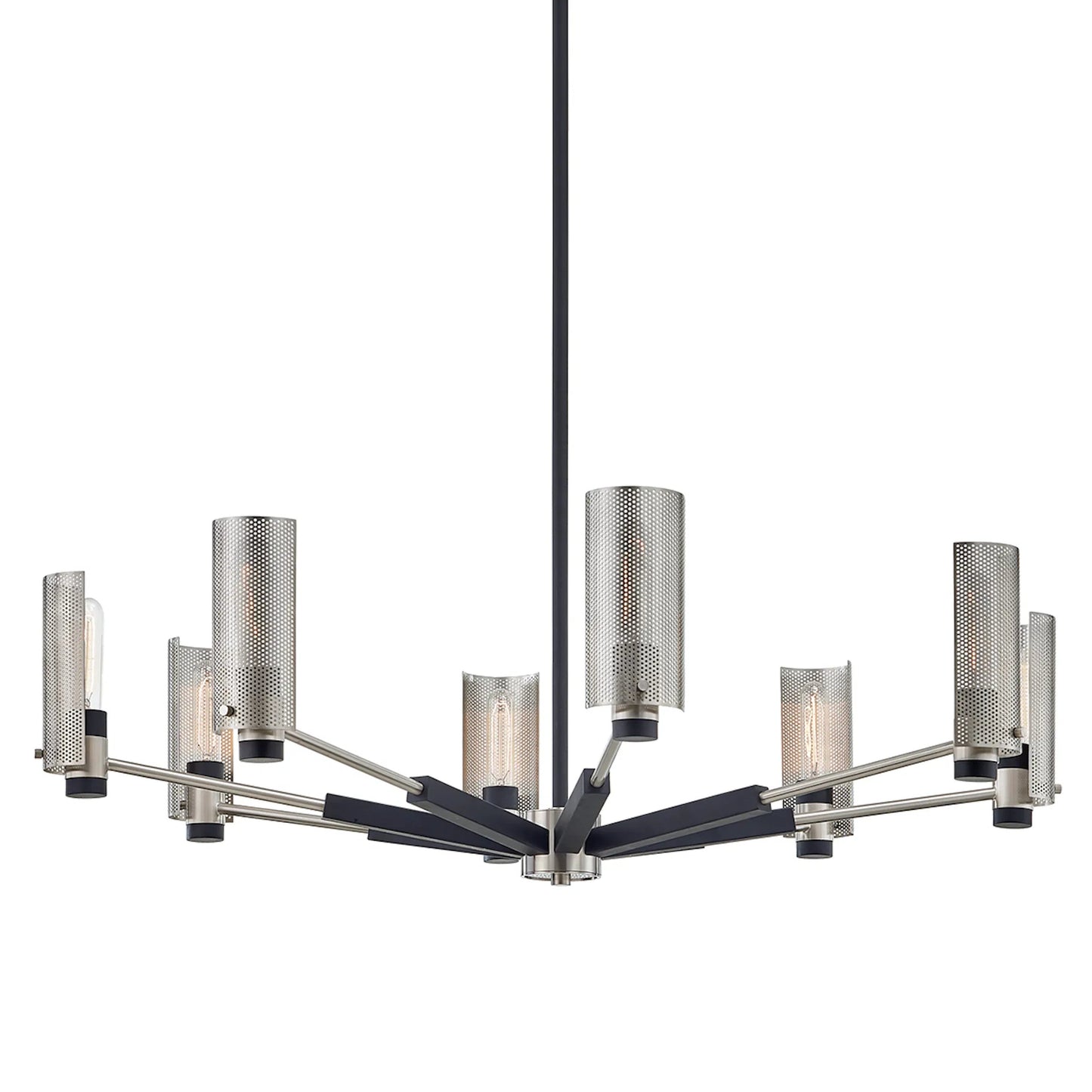 000 SI-2328346 | Primary Silo | Socialite Pilsen Chandelier by Troy in soft off black, satin nickel. Made from hand worked iron in a modern style.