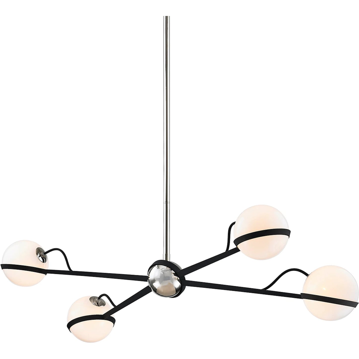 001 SI-2327636 | Primary Silo | Ace 4-Light Linear Pendant by Troy in textured black, polish nickel. Made from hand worked iron in a modern style.