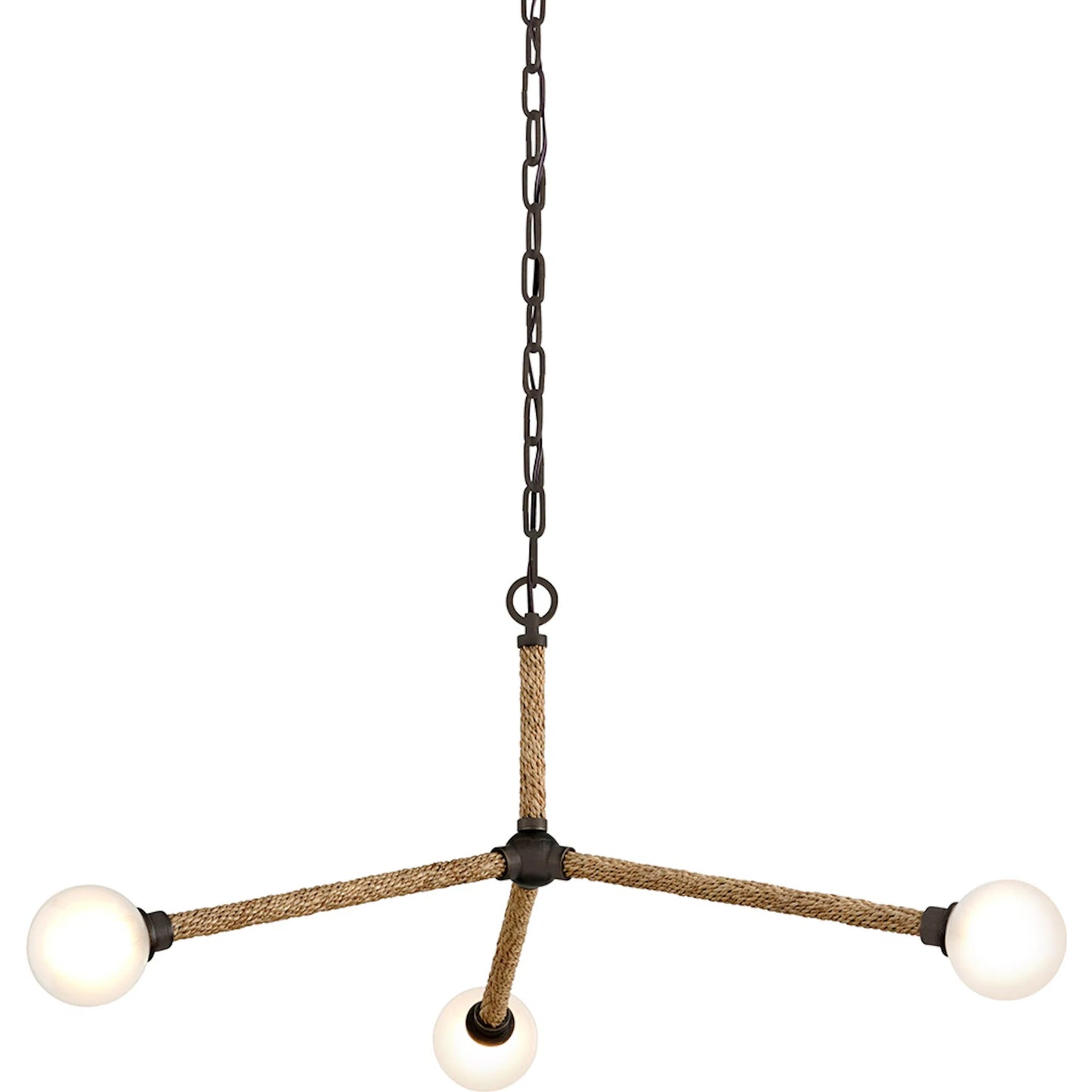 001 SR-860458 | Primary Silo | Nomad 3 Light Chandelier by Troy in classic bronze. Made from hand worked iron in a modern style.