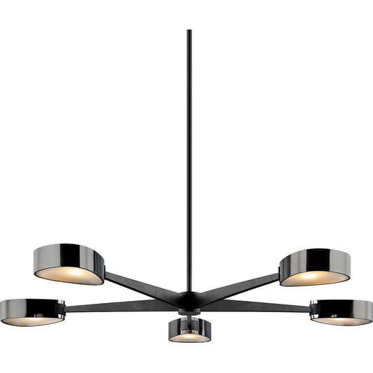 Allisio 6 Light Chandelier by Troy. Made from hand worked iron in a modern style.