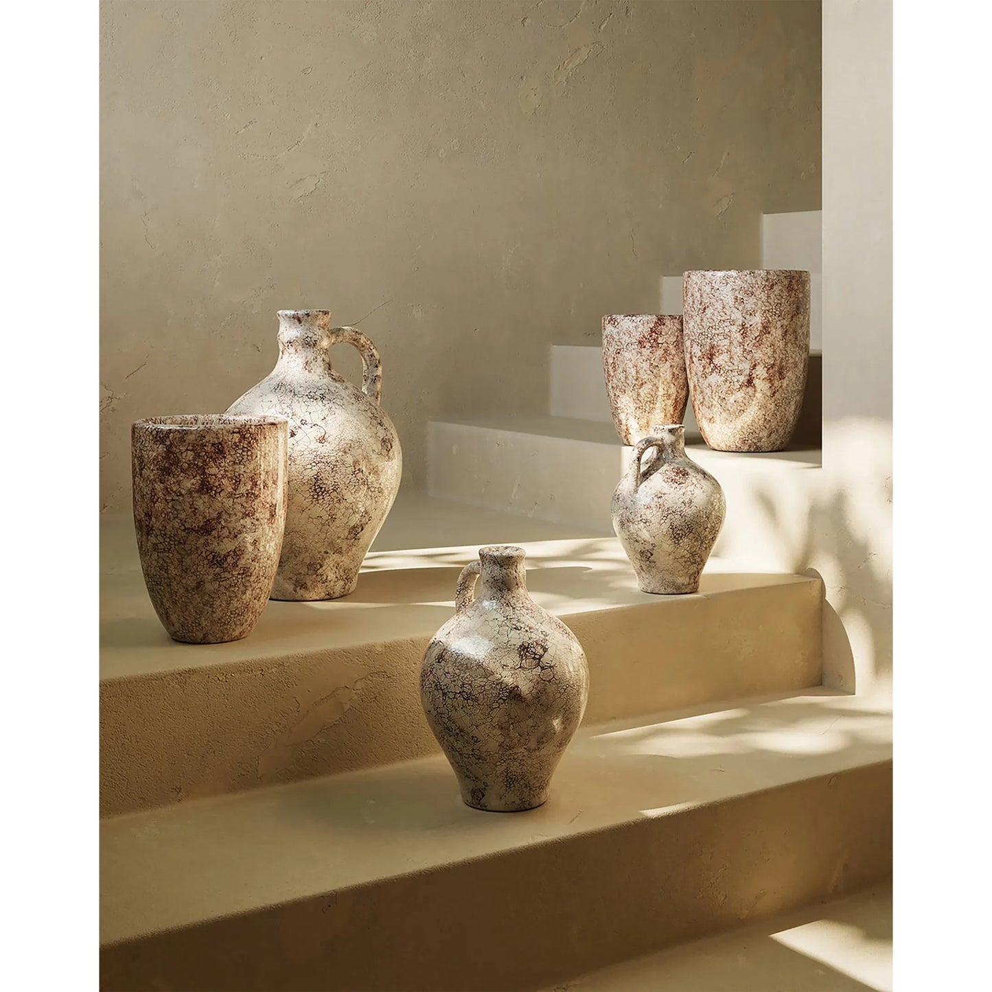 011 SI-2007806 | Lifestyle | Marne Vase Set by Currey and Company in brown, off white. Made from terracotta in a modern style.